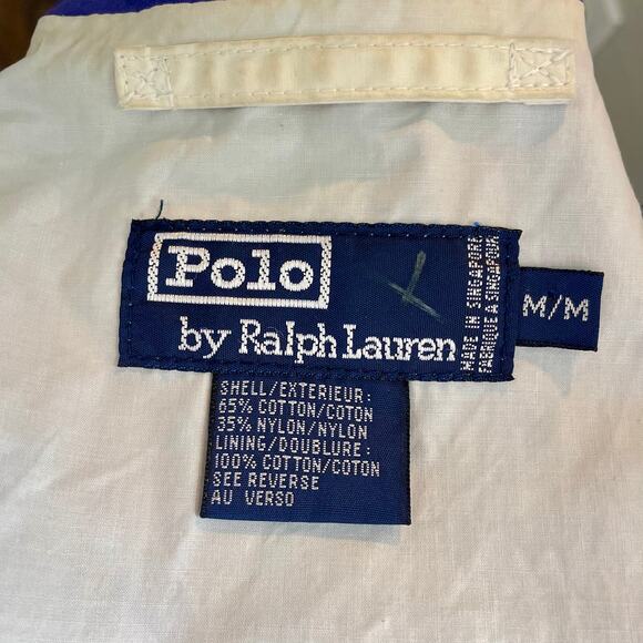 Vintage 90s Polo Ralph Lauren Blue Water Resistant Rain Jacket Oversized Medium - Picture 7 of 15